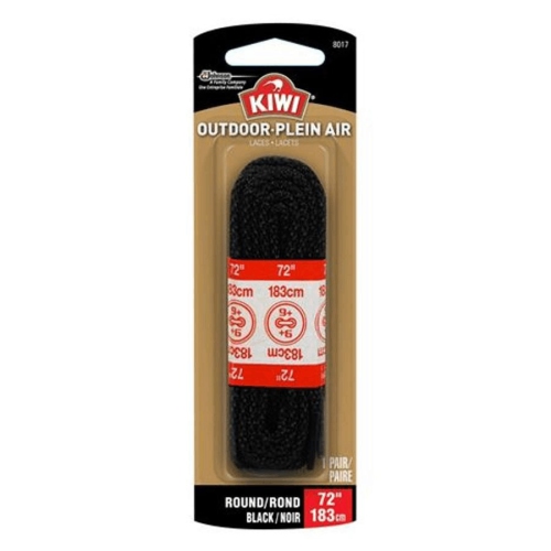 Outdoor Round Boot Laces - 72", Black