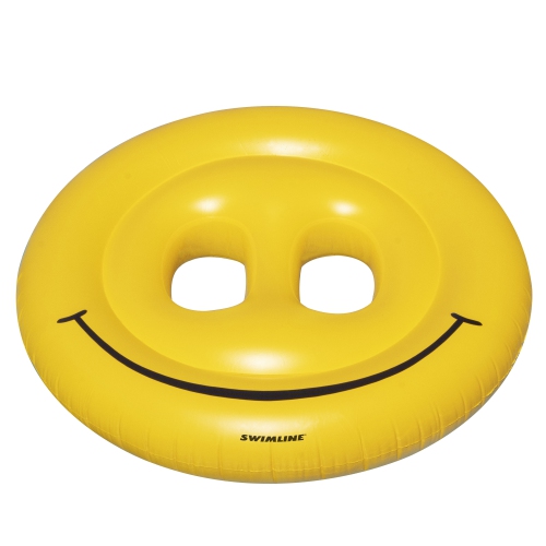 72" Water Sports Inflatable Smiley Face Island 2-Person Swimming Pool Raft