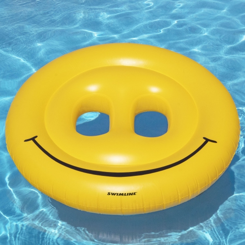 72" Water Sports Inflatable Smiley Face Island 2-Person Swimming Pool Raft