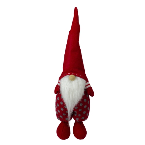Image 1 of 3.. 16" Red and White Standing Santa Gnome Christmas Figurine