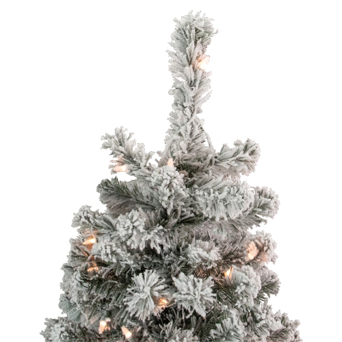 2' Pre-Lit Flocked Madison Pine Artificial Christmas Tree, Clear Lights