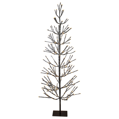 Image 1 of 5.. 6' Pre-Lit LED Brown Artificial Christmas Tree with Icicle Lights- Clear Lights