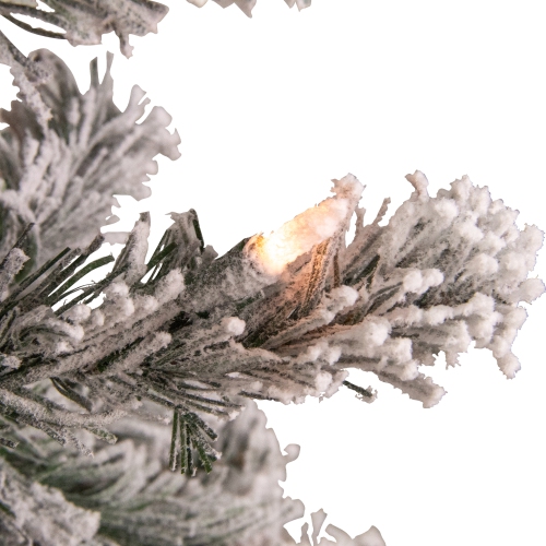 3' Pre-Lit Heavily Flocked Madison Pine Medium Artificial Christmas Tree, Clear Lights