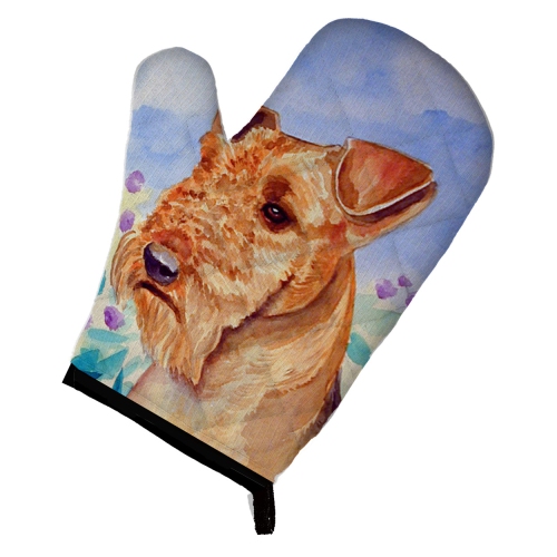 Caroline's Treasures 7007OVMT Airedale Terrier in Flowers Oven Mitt, Large, multicolor