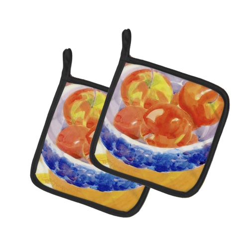 Caroline's Treasures 6109PTHD Bowl of Apples Pair of Pot Holders, 7.5HX7.5W, multicolor