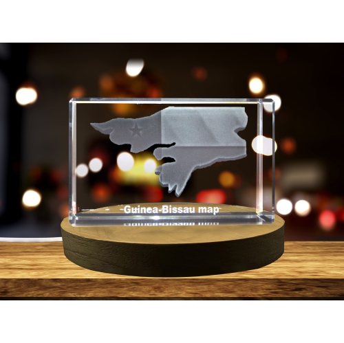Guinea-Bissau 3D Engraved Crystal 3D Engraved Crystal Keepsake/Gift/Decor/Collectible/Souvenir