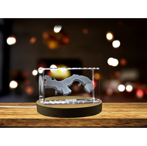 Image 1 of 6.. Panama 3D Engraved Crystal 3D Engraved Crystal Keepsake/Gift/Decor/Collectible/Souvenir