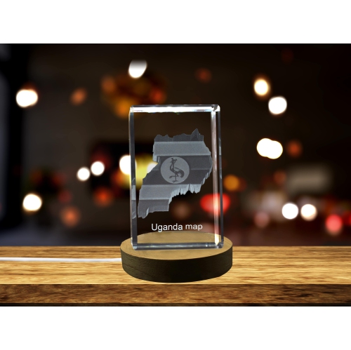Image 1 of 6.. Uganda 3D Engraved Crystal 3D Engraved Crystal Keepsake/Gift/Decor/Collectible/Souvenir