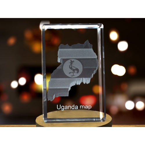 Uganda 3D Engraved Crystal 3D Engraved Crystal Keepsake/Gift/Decor/Collectible/Souvenir