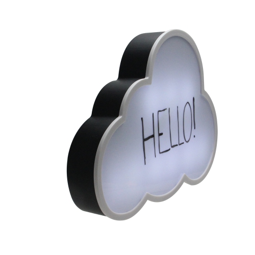 12" Battery Operated LED Lighted Cloud Shaped White Board