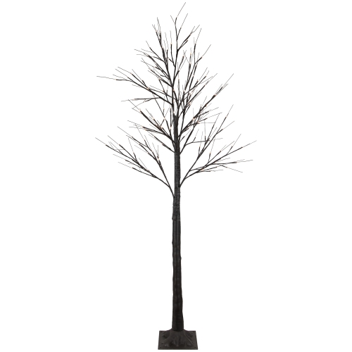 NORTHLIGHT  6' Led Lighted Black Christmas Twig Tree - Warm Lights In White