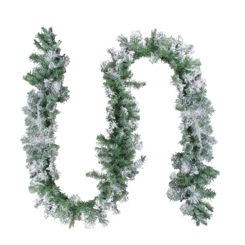9' x 10" Flocked Pine Artificial Christmas Garland - Unlit