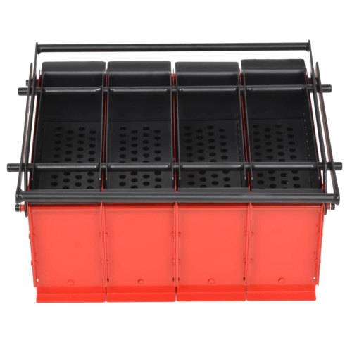 vidaXL Paper Log Briquette Maker Steel 15"x12.2"x7.1" Black and Red