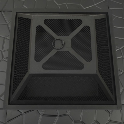 Foyer de jardin VidaXL avec tisonnier 31,9 x 31,9 x 18,5 po, très très très grand acier