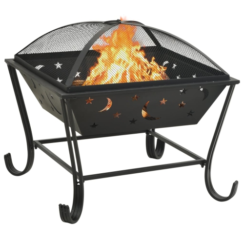 vidaXL Fire Pit with Poker 24.4 XXL Steel"