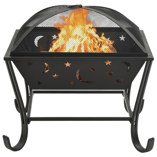vidaXL Fire Pit with Poker 24.4 XXL Steel"