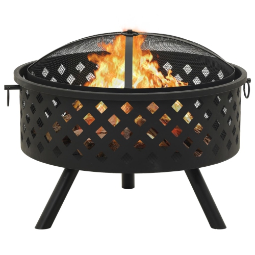 vidaXL Fire Pit with Poker 26.8 XXL Steel"