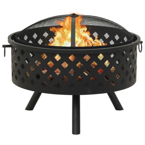 vidaXL Fire Pit with Poker 26.8 XXL Steel"