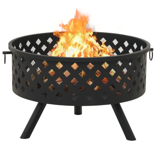 vidaXL Fire Pit with Poker 26.8 XXL Steel"