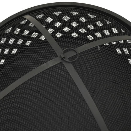 vidaXL Fire Pit with Poker 26.8 XXL Steel"