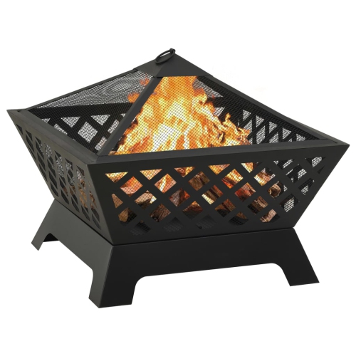vidaXL Fire Pit with Poker 25.2 XXL Steel"