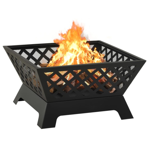 vidaXL Fire Pit with Poker 25.2 XXL Steel"