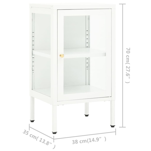 vidaXL Sideboard 14.9"x13.7"x27.5" Metal and Glass