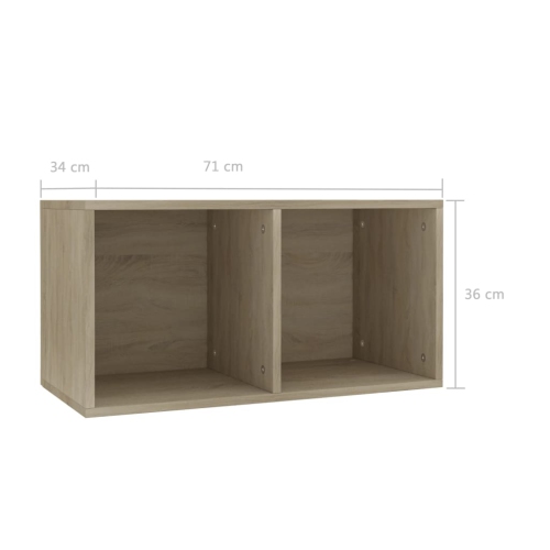 Boîte de rangement en vinyle VidaXL, chêne Sonoma, 28 x 13,4 x 14,2 po