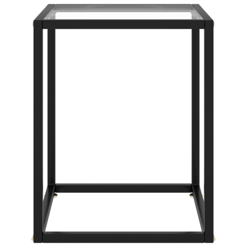 vidaXL Coffee Table Black with Tempered Glass 15.7"x15.7"x19.7"