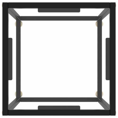 vidaXL Coffee Table Black with Tempered Glass 15.7"x15.7"x19.7"