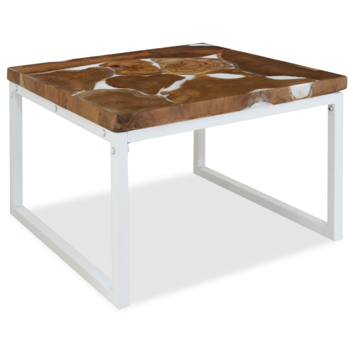 vidaXL Coffee Table Teak Resin 23.6"x23.6"x15.7"