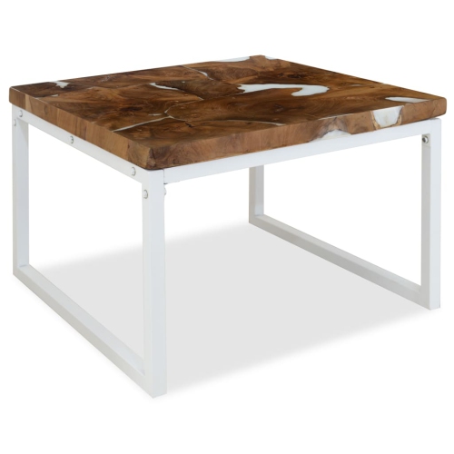 vidaXL Coffee Table Teak Resin 23.6"x23.6"x15.7"