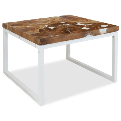 vidaXL Coffee Table Teak Resin 23.6"x23.6"x15.7"
