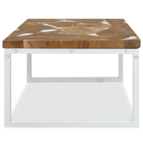 vidaXL Coffee Table Teak Resin 23.6"x23.6"x15.7"