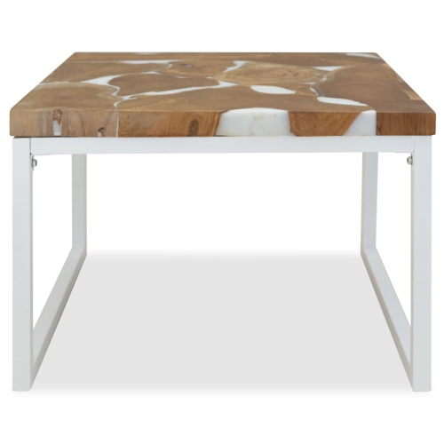 vidaXL Coffee Table Teak Resin 23.6"x23.6"x15.7"