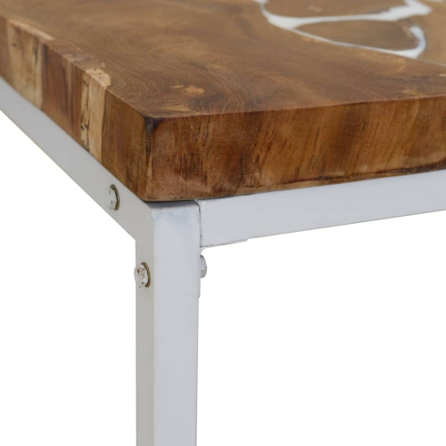 vidaXL Coffee Table Teak Resin 23.6"x23.6"x15.7"