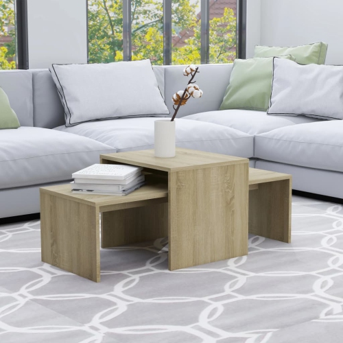 vidaXL Coffee Table Set Sonoma Oak 39.4"x18.9"x15.7" Chipboard