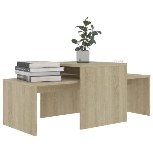 vidaXL Coffee Table Set Sonoma Oak 39.4"x18.9"x15.7" Chipboard