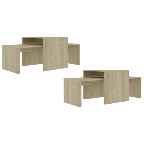 vidaXL Coffee Table Set Sonoma Oak 39.4"x18.9"x15.7" Chipboard