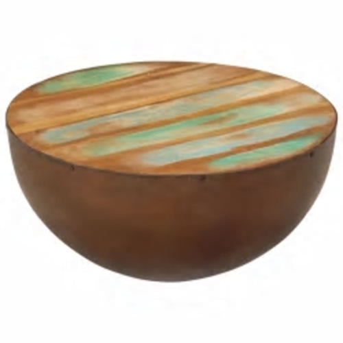 vidaXL Coffee Table Bowl-shaped with Steel Base Solid Reclaimed Wood