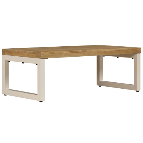 vidaXL Coffee Table 39.4"x19.7"x13.8" Solid Mango Wood and Steel