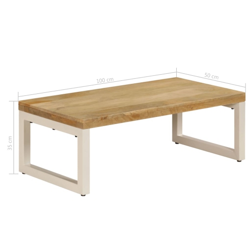 vidaXL Coffee Table 39.4"x19.7"x13.8" Solid Mango Wood and Steel