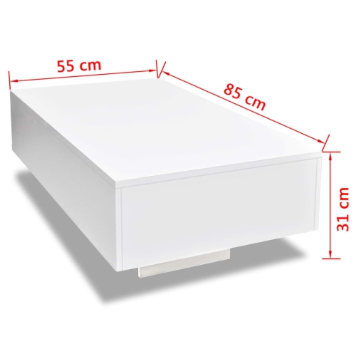 vidaXL Coffee Table High Gloss White