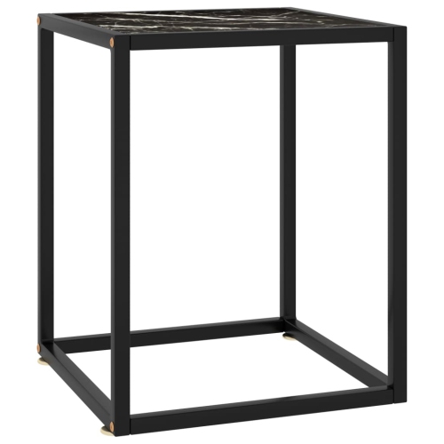 VIDAXL  Coffee Table Black With Black Marble Glass 15.7"x15.7"x19.7"