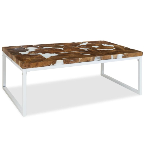 vidaXL Coffee Table Teak Resin 43.3"x23.6"x15.7"