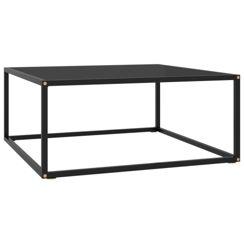 VIDAXL  Coffee Table Black With Black Glass 31.5"x31.5"x13.8"