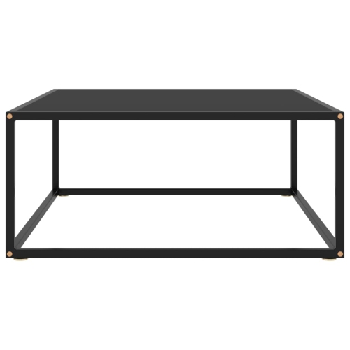 vidaXL Coffee Table Black with Black Glass 31.5"x31.5"x13.8"