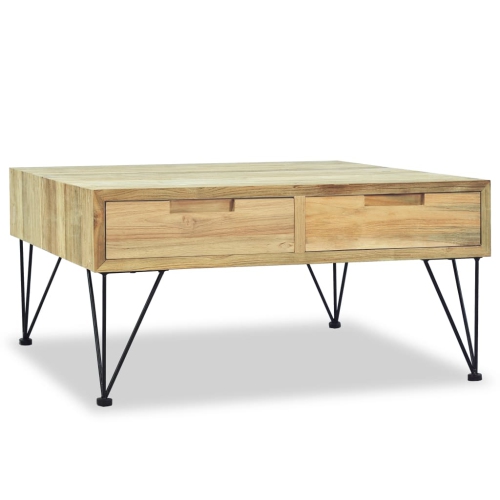 vidaXL Coffee Table 31.5"x31.5"x15.7" Solid Teak