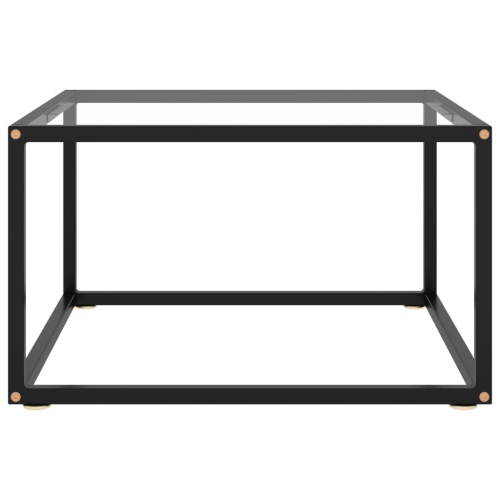 vidaXL Coffee Table Black with Tempered Glass 23.6"x23.6"x13.8"