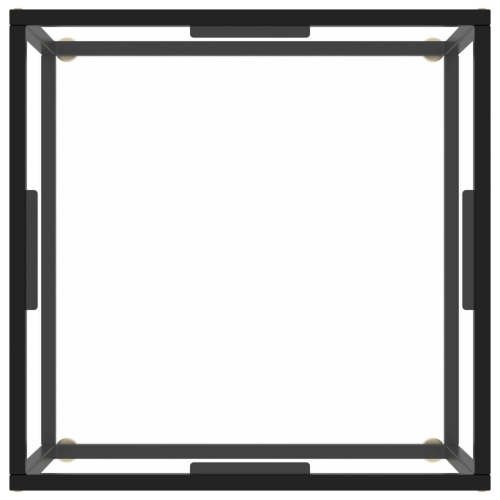 vidaXL Coffee Table Black with Tempered Glass 23.6"x23.6"x13.8"